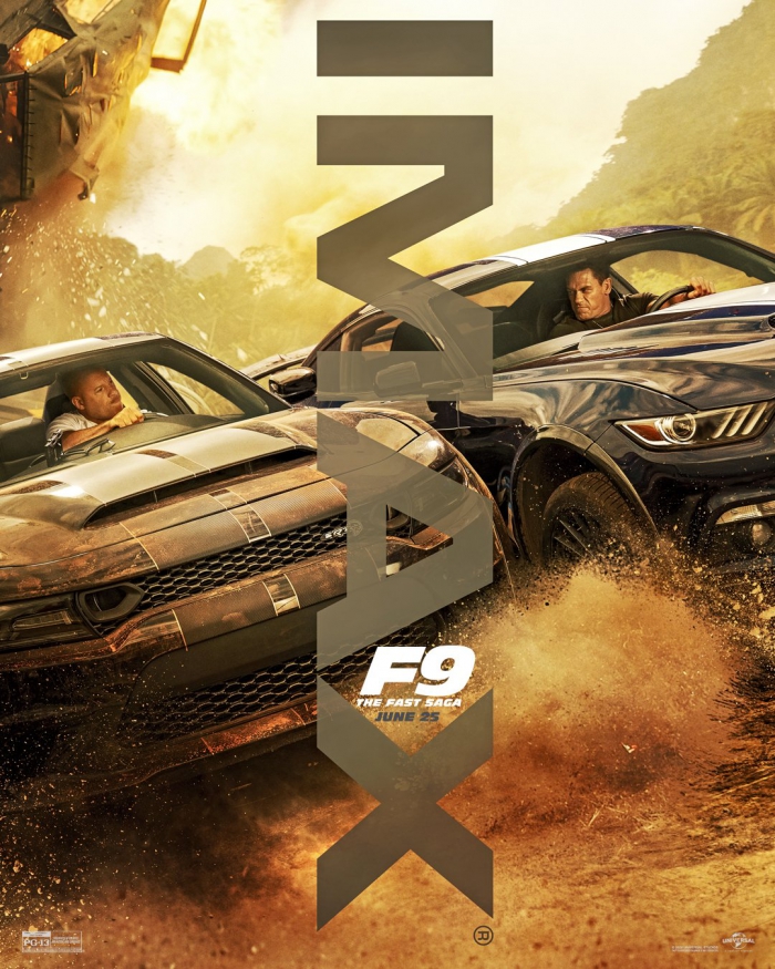 《速度与激情9》发布影片专属海报 范·迪塞尔和约翰·塞纳驾豪车极速硬怼